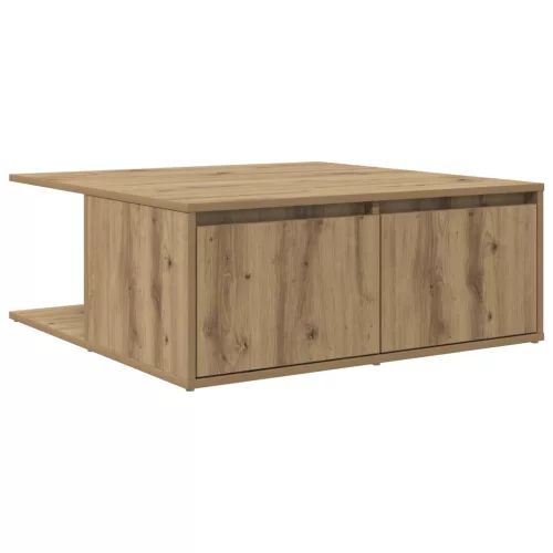  Dohányzóasztal fiókkal tárolóval kézműves tölgy 80 x 80 x 31 cm Faanyag
