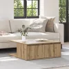  Dohányzóasztal fiókkal tárolóval kézműves tölgy 80 x 80 x 31 cm Faanyag