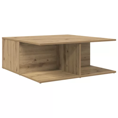  Dohányzóasztal fiókkal tárolóval kézműves tölgy 80 x 80 x 31 cm Faanyag