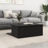  Dohányzóasztal fiókkal tárolóval Musta tammi 80 x 80 x 31 cm Faanyag