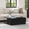  Dohányzóasztal fiókkal tárolóval Musta tammi 80 x 80 x 31 cm Faanyag