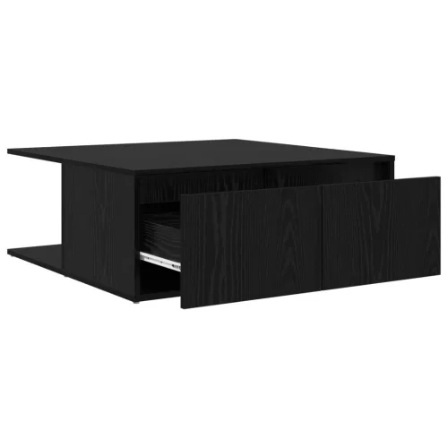  Dohányzóasztal fiókkal tárolóval Musta tammi 80 x 80 x 31 cm Faanyag