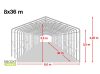 Garažni šator 8x12m-bočna visina:3m, ulaz:4,0x3,6m-WIKINGER PVC 550g/m2-sive boje