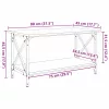  Dohányzóasztal Régi fa 80 x 45 x 45.5 cm Faanyag