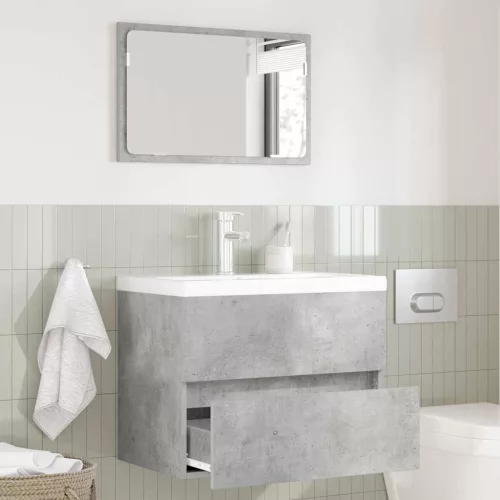  Fürdőszoba bútor szett fiókkal tárolóval Beton Szürke Faanyag