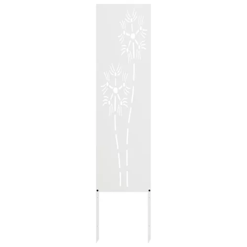  Kerti dekoratív panel Fehér 32 x 140 cm Hidegen hengerelt acél