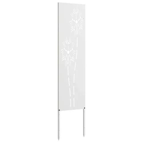  Kerti dekoratív panel Fehér 32 x 140 cm Hidegen hengerelt acél