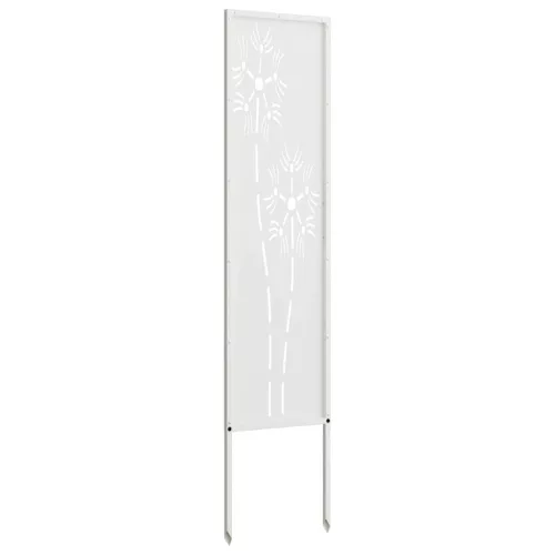  Kerti dekoratív panel Fehér 32 x 140 cm Hidegen hengerelt acél