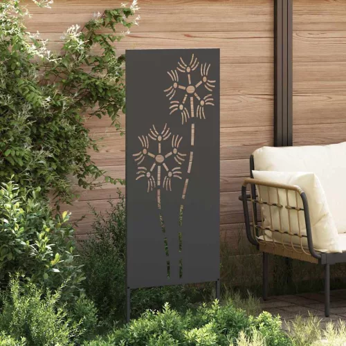  Kerti dekoratív panel Fekete 50 x 140 cm Hidegen hengerelt acél