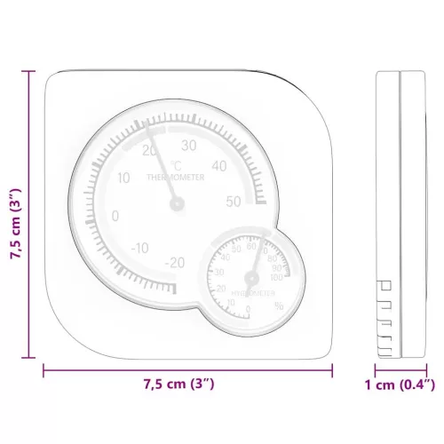  Hőmérséklet Higróméter Fehér 7,5 x 7,5 x 1,2 cm ABS