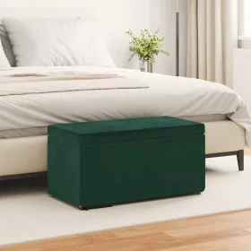    Zsámoly Sötétzöld 81 x 41 x 40 cm Bársony és Műanyag Fa