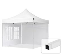   Professional összecsukható sátrak ECO 300g/m2 ponyvával, acélszerkezettel, 2 oldalfallal - 3x3m fehér