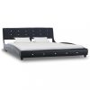 VID fekete műbőr ágy matraccal 160 x 200 cm