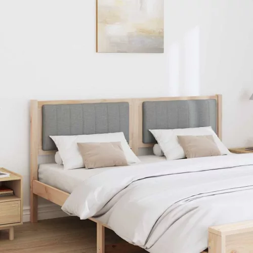 Kárpitozott fejtámla Barna 150 cm Tömör fenyőfa és szövet