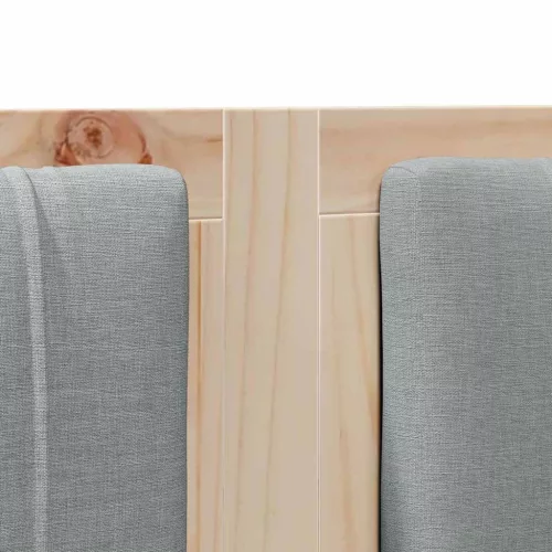  Kárpitozott fejtámla Barna 150 cm Tömör fenyőfa és szövet