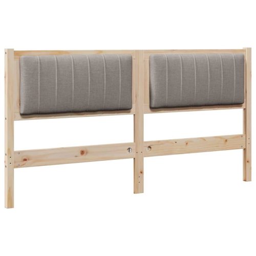  Kárpitozott fejtámla Barna 150 cm Tömör fenyőfa és szövet