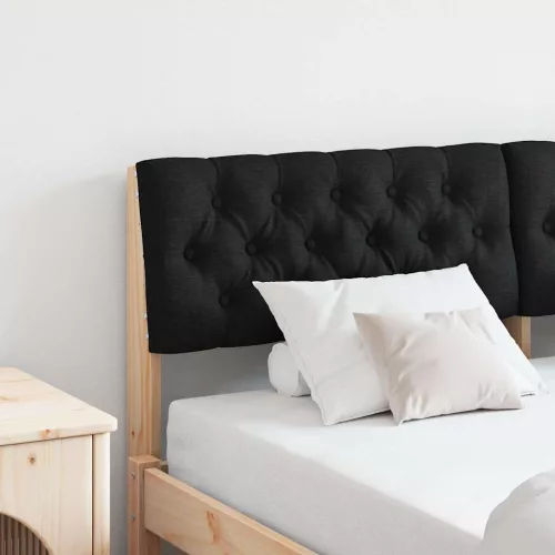  Kárpitozott fejtámla Fekete 150 cm Tömör fenyőfa