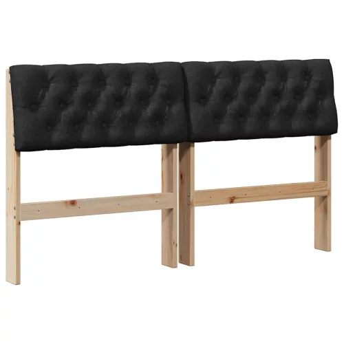  Kárpitozott fejtámla Fekete 150 cm Tömör fenyőfa