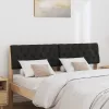  Kárpitozott fejtámla Fekete 150 cm Tömör fenyőfa