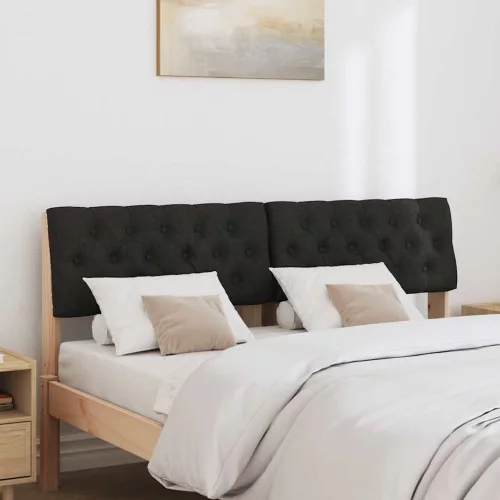  Kárpitozott fejtámla Fekete 150 cm Tömör fenyőfa