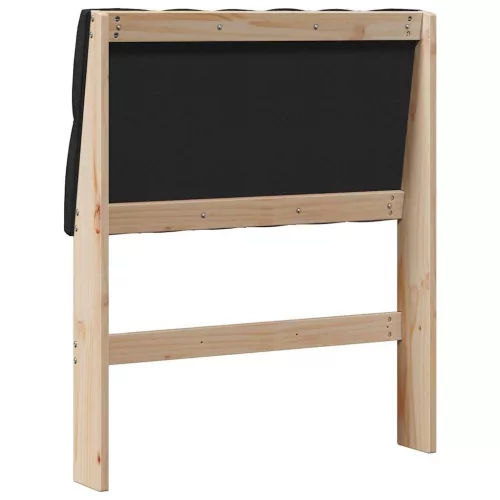  Kárpitozott fejtámla Fekete 75 cm Tömör fenyőfa