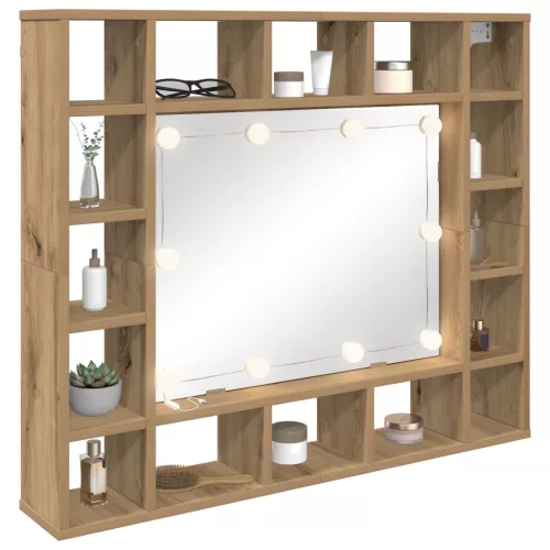  Tükörszekrény kézműves tölgy 91 x 15 x 76.5 cm Faanyag