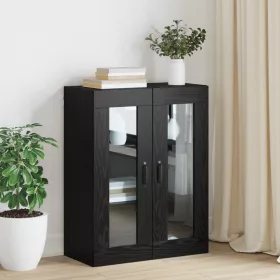    Fali Lógós Szekrény polcokkal Fekete 69.5 x 34 x 90 cm Faanyag