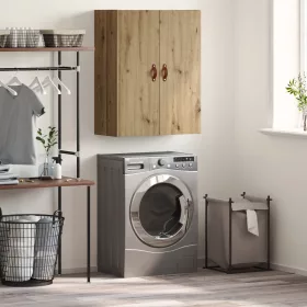    Fali szekrény polcokkal Falra szerelhető tárolóval ajtóval Barna 69.5 x 34 x 90 cm Faanyag