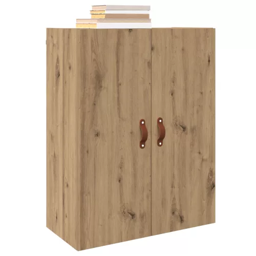  Fali szekrény polcokkal Falra szerelhető tárolóval ajtóval Barna 69.5 x 34 x 90 cm Faanyag