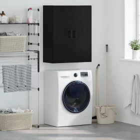    Fali szekrény Falra szerelhető Fekete 69.5 x 34 x 90 cm Faanyag