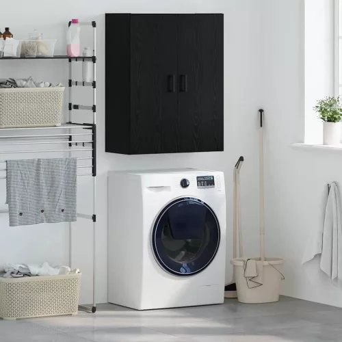  Fali szekrény Falra szerelhető Fekete 69.5 x 34 x 90 cm Faanyag