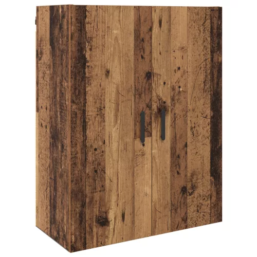  Fali szekrény polcokkal tárolóval ajtóval Régi fa 69.5 x 34 x 90 cm Faanyag