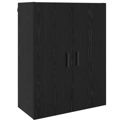  Fali szekrény polcokkal tárolóval ajtóval Musta tammi 69.5 x 34 x 90 cm Faanyag