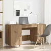  Asztal polcokkal kézműves tölgy 140 x 50 x 75 cm Faanyag