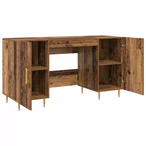  Asztal polcokkal tárolóval Régi fa 140 x 50 x 75 cm Faanyag