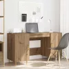  Asztal polcokkal kézműves tölgy 140 x 50 x 75 cm Faanyag