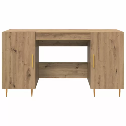  Asztal polcokkal kézműves tölgy 140 x 50 x 75 cm Faanyag