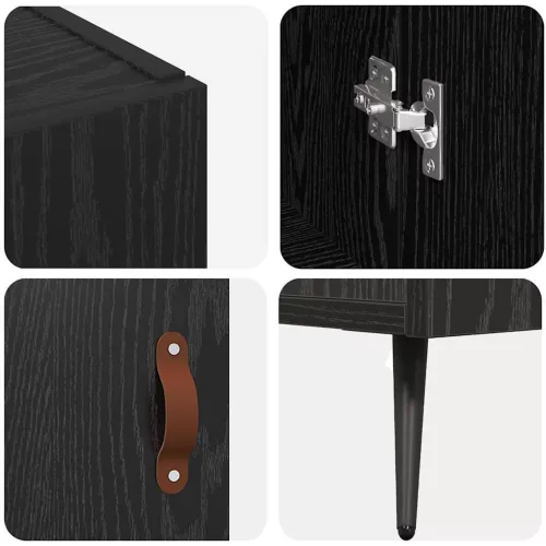  Széf Fekete 90 x 34 x 80 cm Faanyag