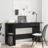  Asztal polcokkal Musta tammi 140 x 50 x 75 cm Faanyag