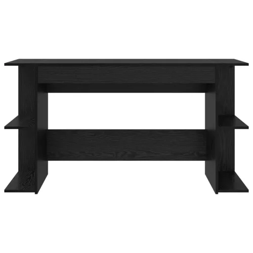  Asztal polcokkal Musta tammi 140 x 50 x 75 cm Faanyag