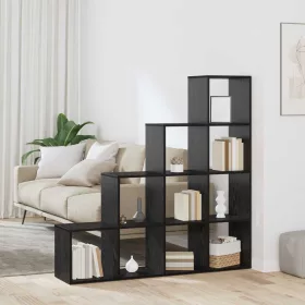    Szobaelválasztó könyvespolc Fekete tölgy 131,5 x 29 x 131,5 cm