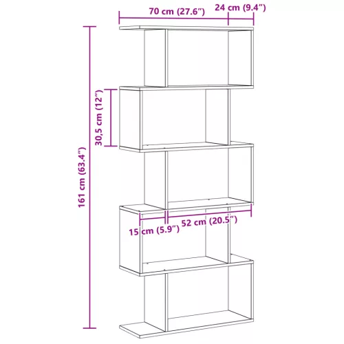  Könyvszekrény Barna 70 x 24 x 161 cm Faanyag