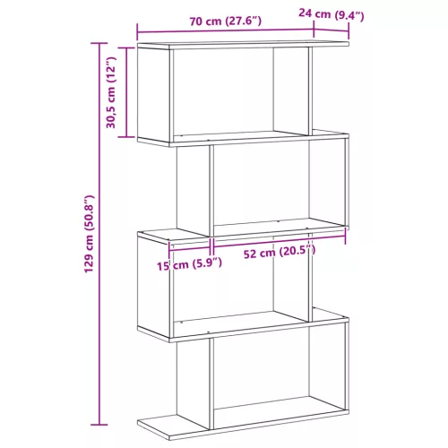  Könyvszekrény Musta tammi 70 x 24 x 129 cm Faanyag
