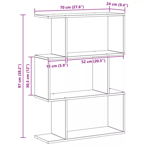  Könyvszekrény Barna 70 x 24 x 97 cm Faanyag