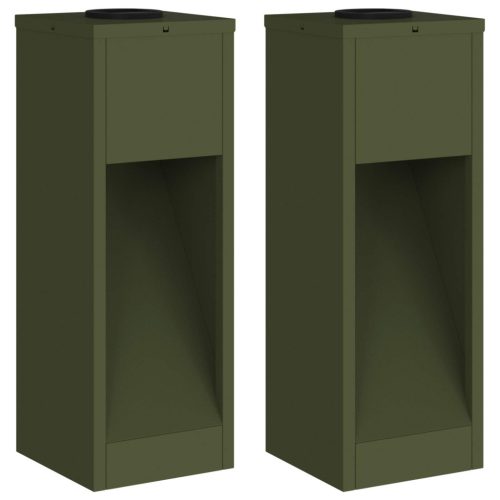  Napelemes LED Útjelző Lámpa 2 pcs Olajzöld