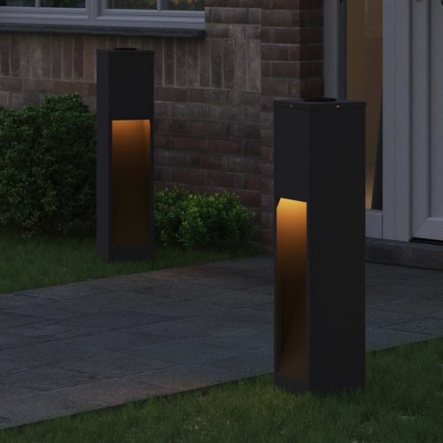  Napelemes LED Útjelző Lámpa 2 pcs Fekete Hidegen hengerelt acél