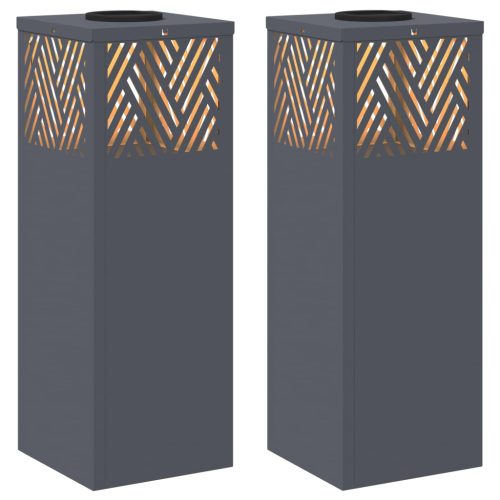  Napelemmel működő LED ösvény világítás Halszálka 2 pcs Antracit