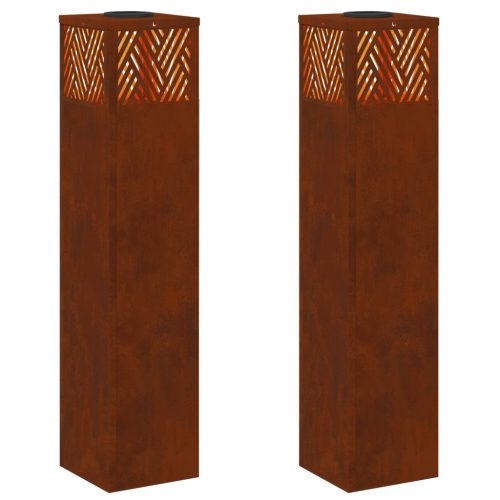  Napelemmel működő LED ösvény világítás 2 pcs Corten Acél