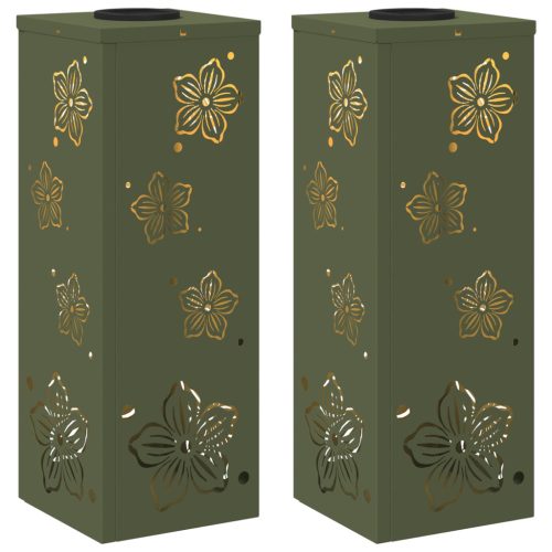  Napelemmel működő LED ösvény világítás 2 pcs Olajzöld