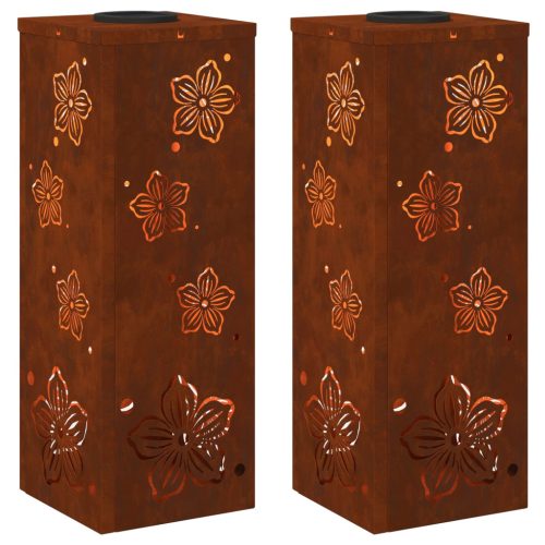  Napelemmel működő LED ösvény világítás 2 pcs Corten Acél